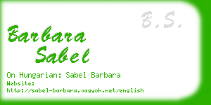 barbara sabel business card